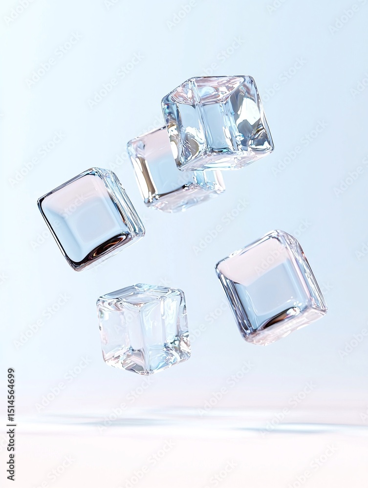 Poster floating ice cubes in algorithmic sequence
