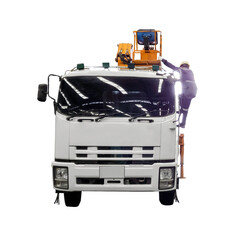 Isolate car truck with loader on white background
