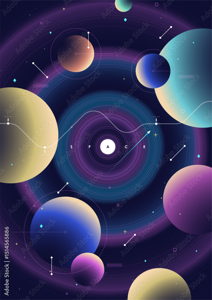 Wall mural elegant universe-inspired template with subtle space elements. perfect for modern presentation visua