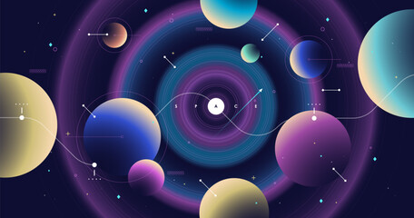 Simplified galaxy design for impactful presentations. A sleek and modern space-inspired brochure template.
