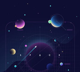 Minimalist universe aesthetics blended with subtle cosmic details for a futuristic presentation design.