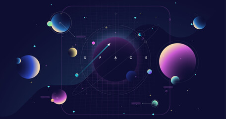 Sophisticated space background tailored for brochures and presentations, embracing a clean color palette.