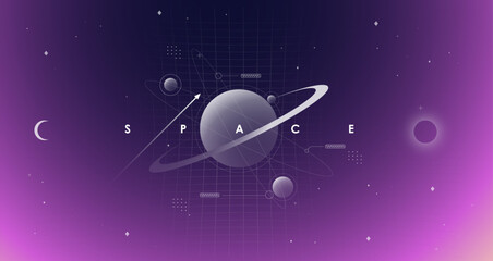 Sophisticated space background tailored for brochures and presentations, embracing a clean color palette.