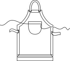 one line art Welding Apron vector illustration. line art, one continuous line, simple, hand drawn and sketch style. for icons, symbols, signs or logos. PNG