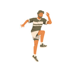 man doing stretching by jumping for workout illustration