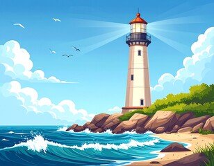 lighthouse in the sea
