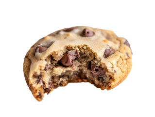 Delicious chocolate chip cookies, muffins, and cake, sweet homemade bakery desserts isolated on white