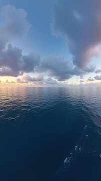 Open water, dramatic sunset - 360 loop video