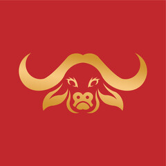 Soaring Ox Symbol: Auspicious Lunar New Year Vector Icon