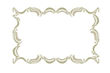 レトロな茶色の装飾線のフレーム　グラフィック素材	