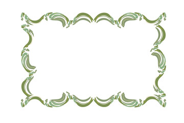レトロな緑の装飾線のフレーム　グラフィック素材 