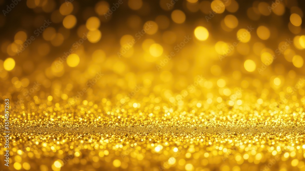 Poster golden sparkling background showcasing shimmering light and depth of field creating a dreamy and lux