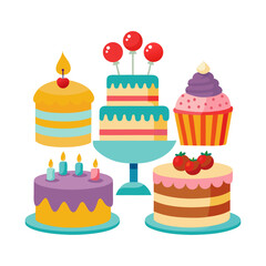 Collection of Birthday Cakes and Cupcake