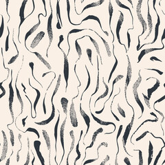 Seamless textured wavy lines. Black and white design.
