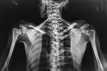 Analyzing x-rays of the human spine and shoulders in a medical facility setting, Analyzing x-rays