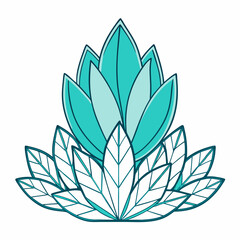 Ice Plant Bloom Flower Botanical Drawing Line Art Vector Illustration