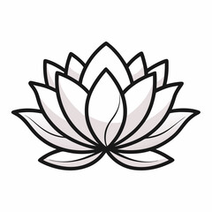 Lotus Bloom Bloom Flower Botanical Drawing Line Art Vector Illustration