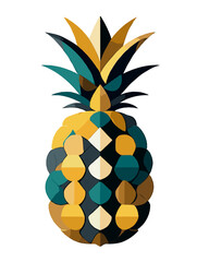 Obraz premium Geometric Pineapple Vector Art
