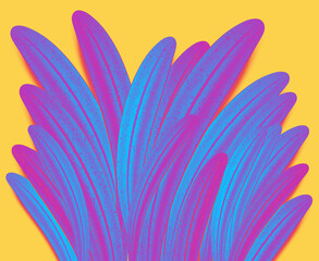 Naklejka premium Abstract minimalistic design with leaves in neon colours