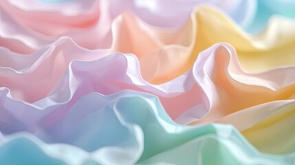 Fototapeta premium Close-up view of swirled, pastel-colored fabric.
