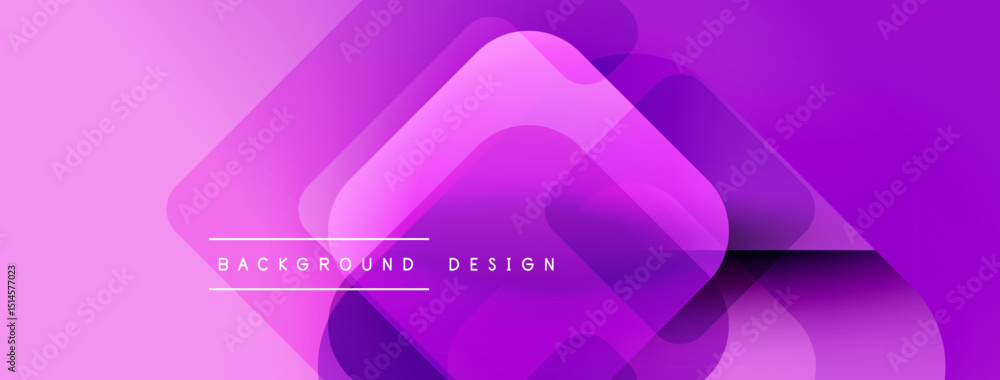 Aufkleber Abstract geometric shapes overlap, creating vibrant purple gradients. Modern design suitable for banners, presentations, websites.