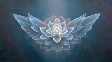 visual for symbolic documentary | universal consciousness | divine serenity | translucent rose and pale blue | harmonic symmetry | ascending souls | luminous skin rendering | ethereal blending |