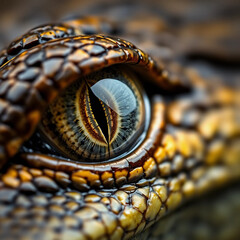 close up beautiful detailed close up image of the alligator eye