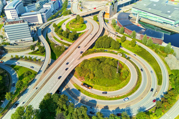 Aerial view of Bergen expressway, Norway