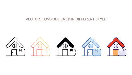 Home Delivery icon design with white background stock illustration