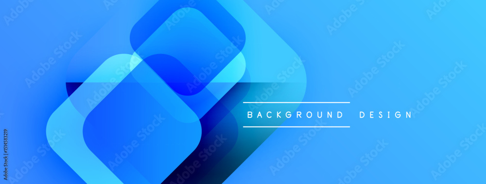 Poster Abstract blue layers create modern background. Gradient shades offer dynamic visual effect, suitable for digital projects.