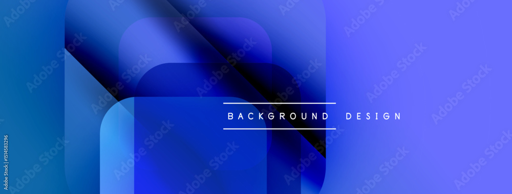 Poster Abstract blue shapes overlap, creating dynamic gradient effect. Modern design elements suggest technology, innovation. Minimalist aesthetic.