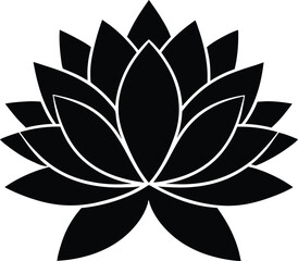 Top View Lotus Flower Vector – Bold Silhouette with Clean Geometry