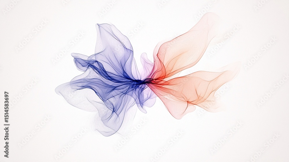 Aufkleber abstract mesh network of violet orange blue red gradient lines and dots