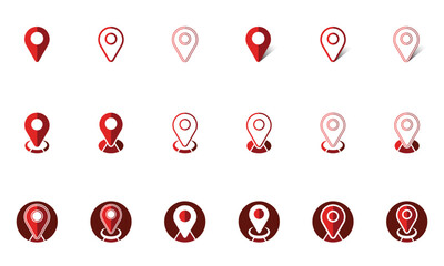 A clean set of navigation icons featuring map pins, GPS markers, routes, and location symbols. Perfect for mobile apps, UI design, and web interfaces