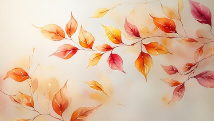 Autumn leaves design with soft colors.