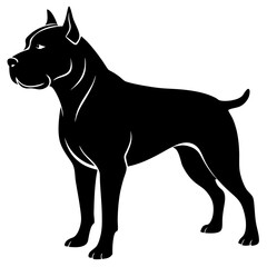 Strong Guard Dog Silhouette Vector