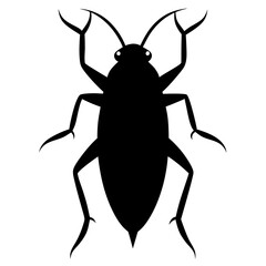 Black Cockroach Silhouette Vector