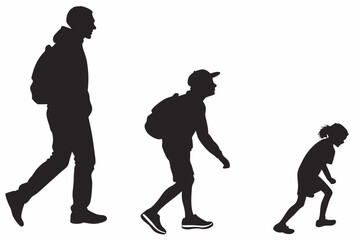 People Walking Silhouettes &ndash; Adult and Child