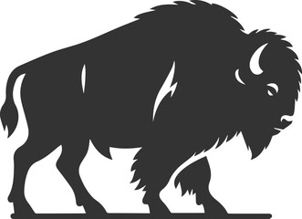 Black drawing silhouette of a bison animal vector © LUTHFAN NAHAR LABONY