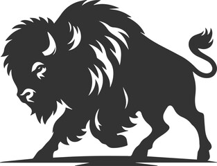 Black drawing silhouette of a bison animal vector © LUTHFAN NAHAR LABONY