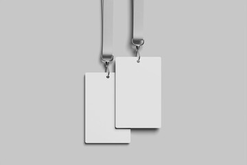Blank ID Card with Lanyard Mockup