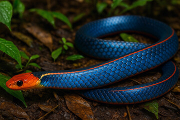 Fototapeta premium Blue Malaysian Coral Snake