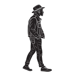 Hipster Vibes in Black Silhouette