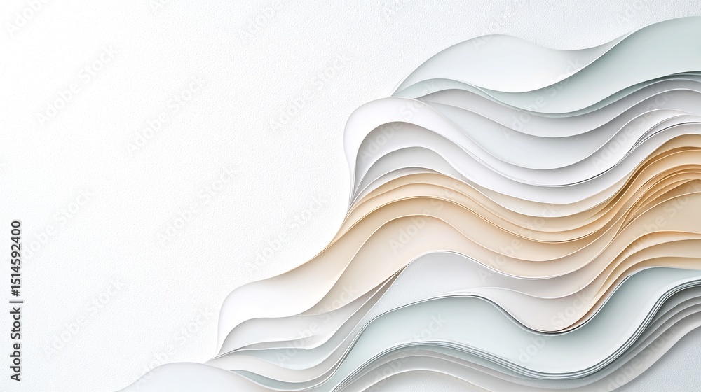 Poster abstract monochrome wave background with overlapping layers