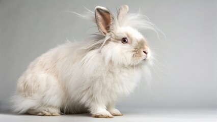Obraz premium English Angora Rabbit on studio background