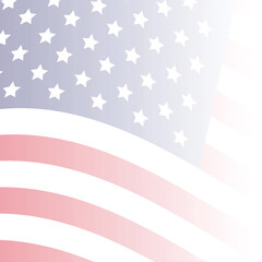 Waving USA Flag Background. 4th of July Independence Day Patriotic Template