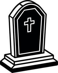 Obraz premium Simple Tombstone Flat Design Clipart