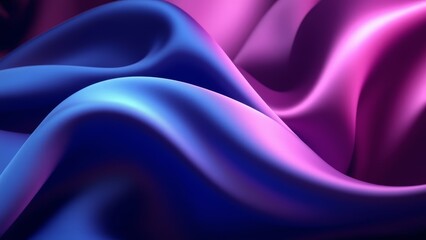 Obraz premium Abstract Draped Fabric Texture Blue and Pink Gradient Silk Waves