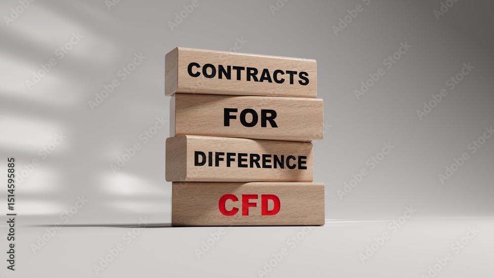 Poster the word cfd on wood cubes. cfd - short for contracts for difference. business and finance concept.3