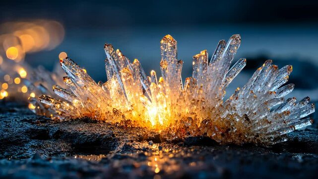 close up  Pezzottaite gemstone in rock ground natural landscape 